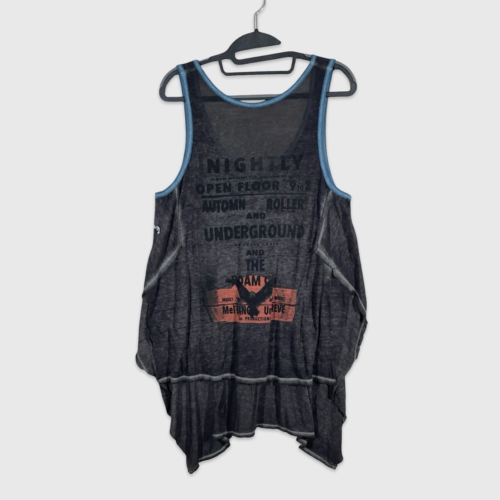 We The Free Tank Top Women Small Gray Boho Grunge Rocker Indie Rocker